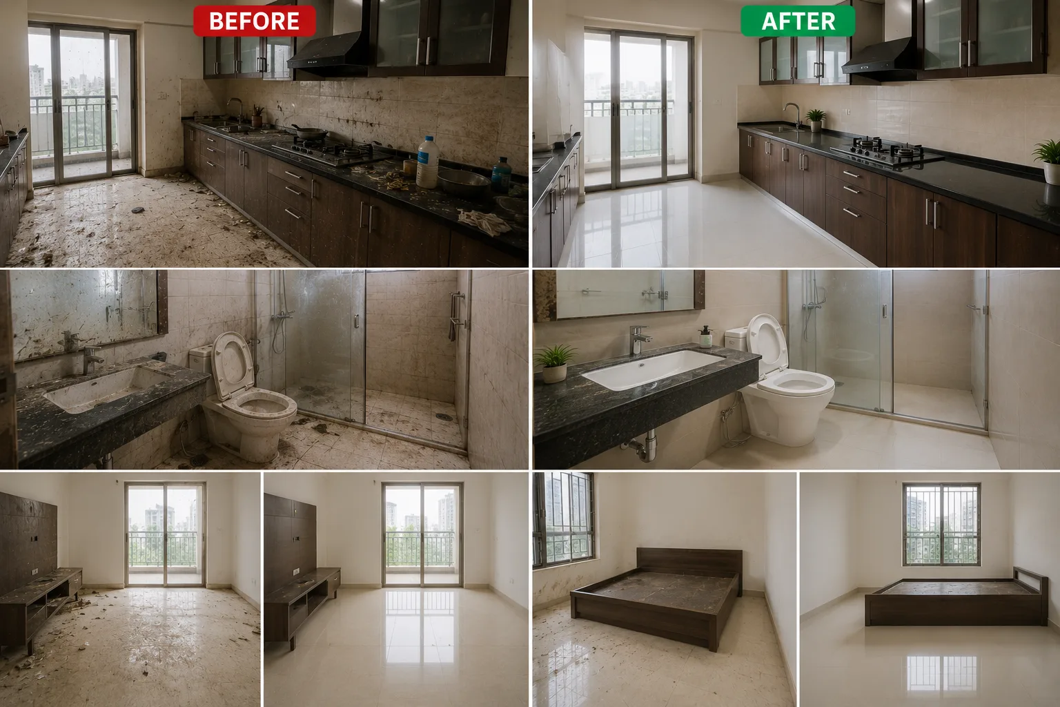 Move-In / Move-Out Deep Cleaning Before and After Results